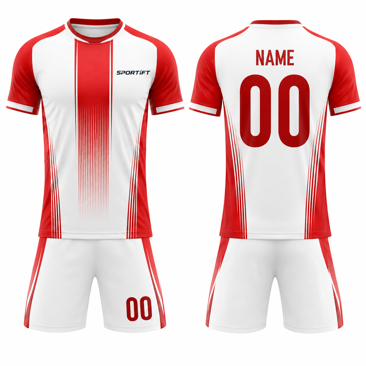 Fußball-Trikot-Set Rot-Weiß - Individuell bedruckbar