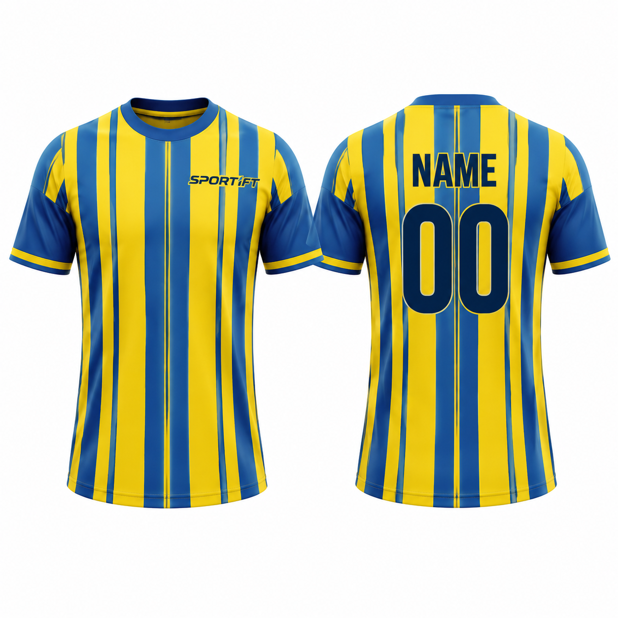 Fußballtrikot Gelb-Blau Klassisch Streifendesign - Dynamisch