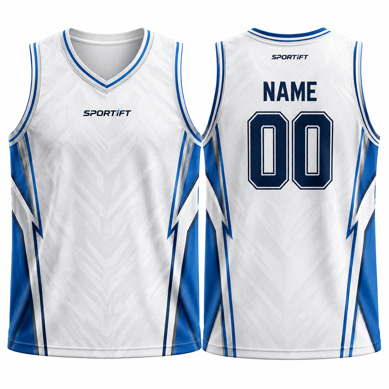 Basketball Tank Top White Blue Dynasty 24