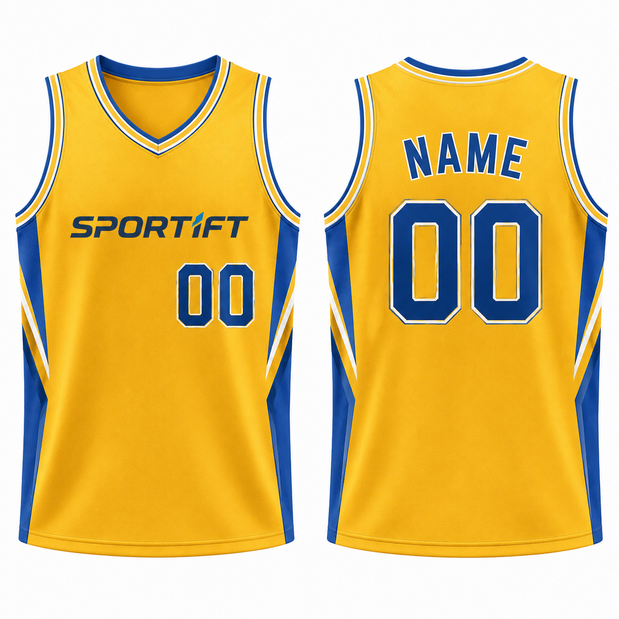Basketball-Tanktop Gelb-Blau – Modernes Trikot mit urbanem Design