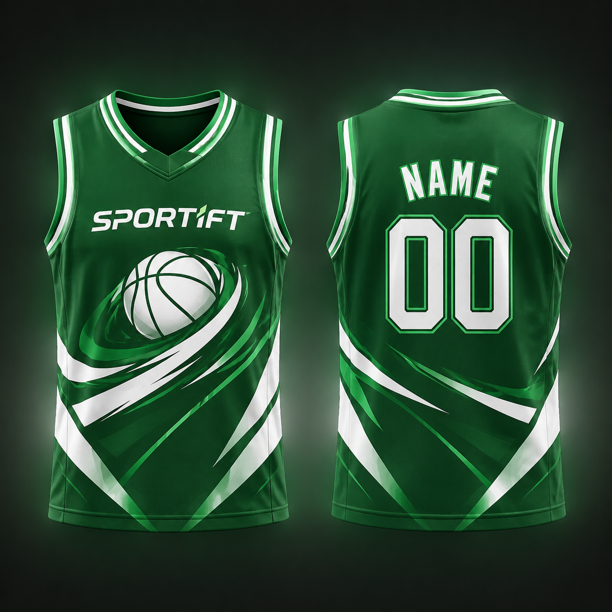 Basketball Jersey Green/White Elite 23 - Wettkampf Tanktop