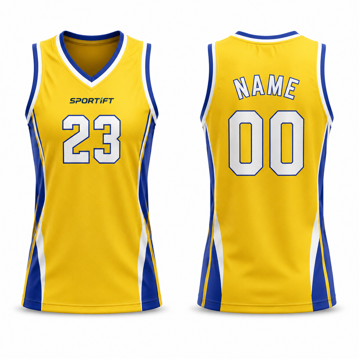 Damen Basketball Tanktop Gelb/Blau - Nummer 23