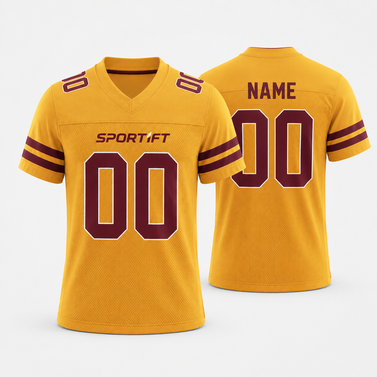 American Football Trikot Gold Maroon COMETS #18