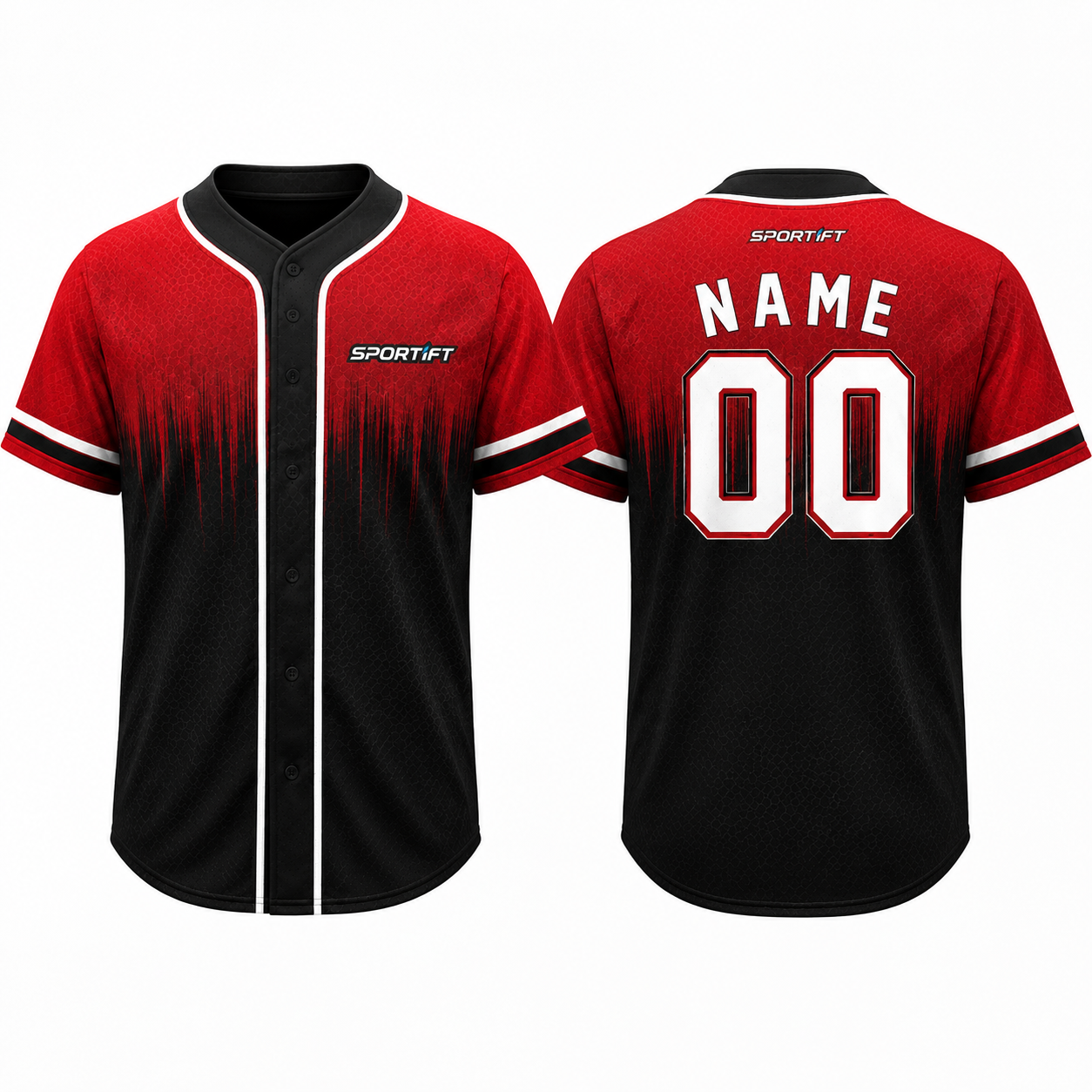 Baseballtrikot Rot-Schwarz "Scarlet Fury"