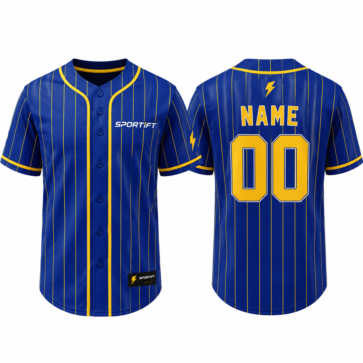 Royal Blue & Yellow Baseball Jersey - Playmaker 23